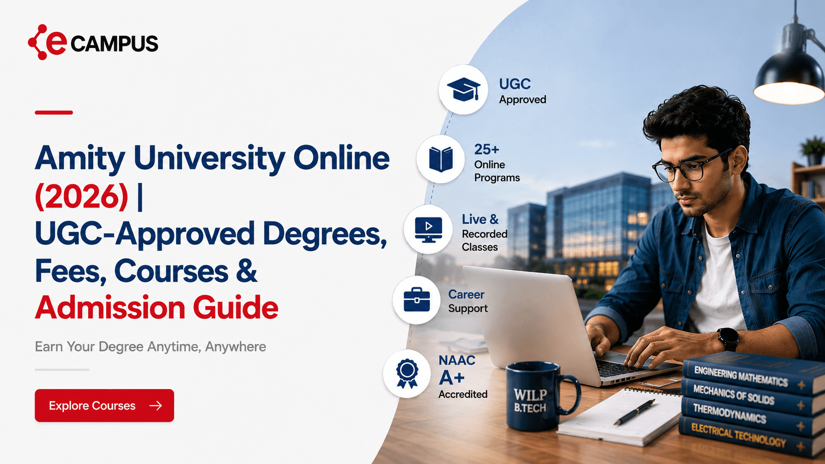 Amity University Online University 2026: UGC-Approved Degrees, Fees, Courses & Admission Guide